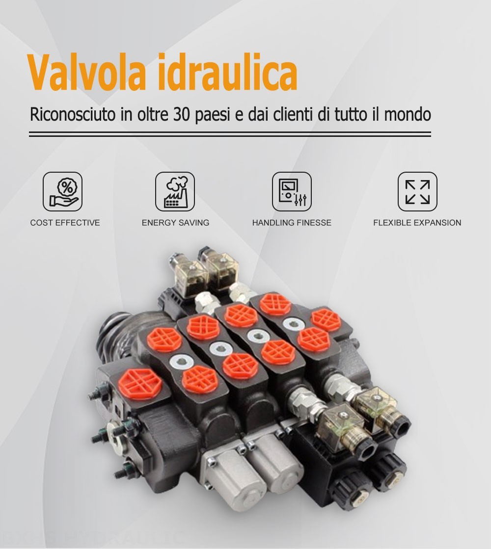 SD8 Solenoide e joystick 3 Spool Valvola direzionale sezionale